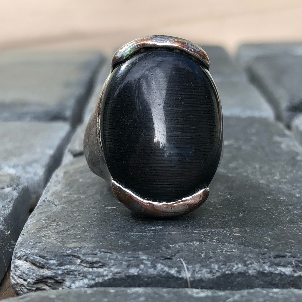 Black and silver ring